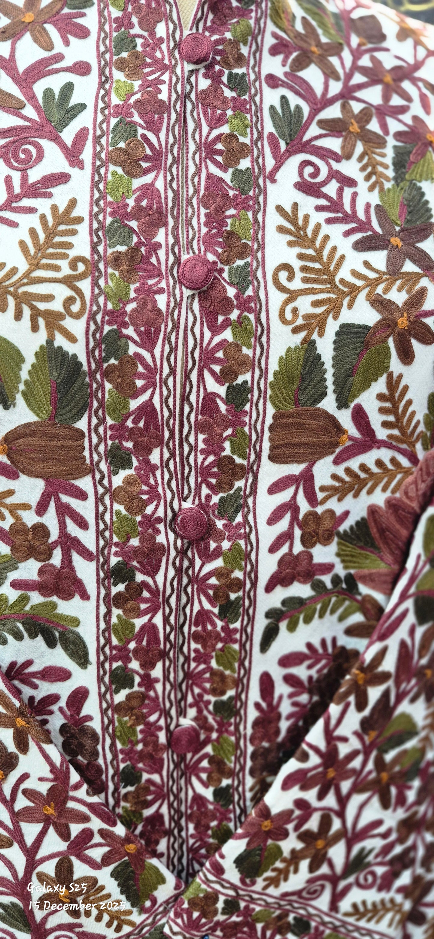 Floral Kashmiri Embroidered Jacket (or Coat):