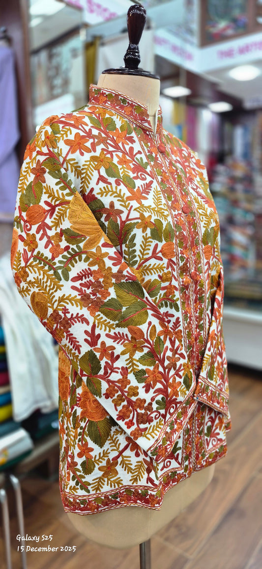 Malti floral Embroidered Jacket (or coat): short