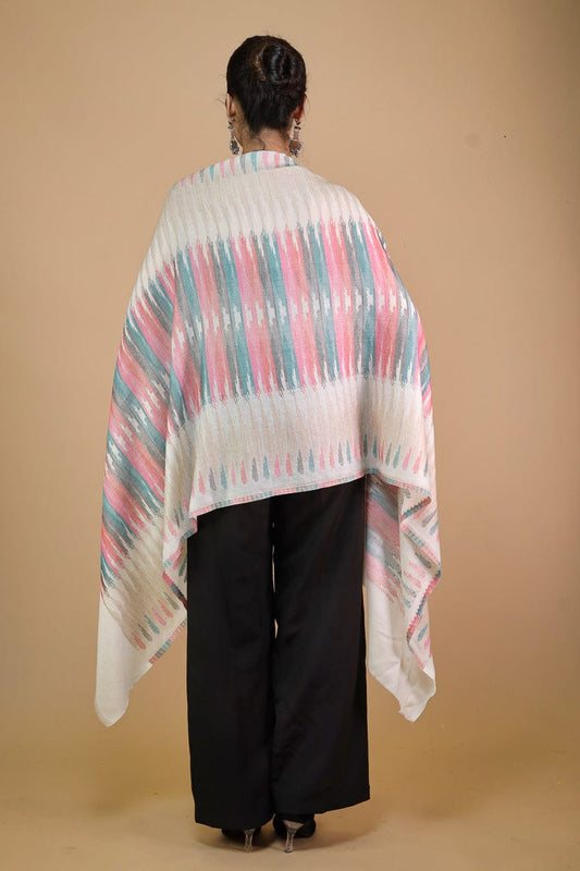 Fine Wool Ikat Stripe Stole