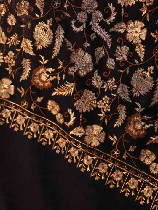 Flower Silky Embroidery Shawl..