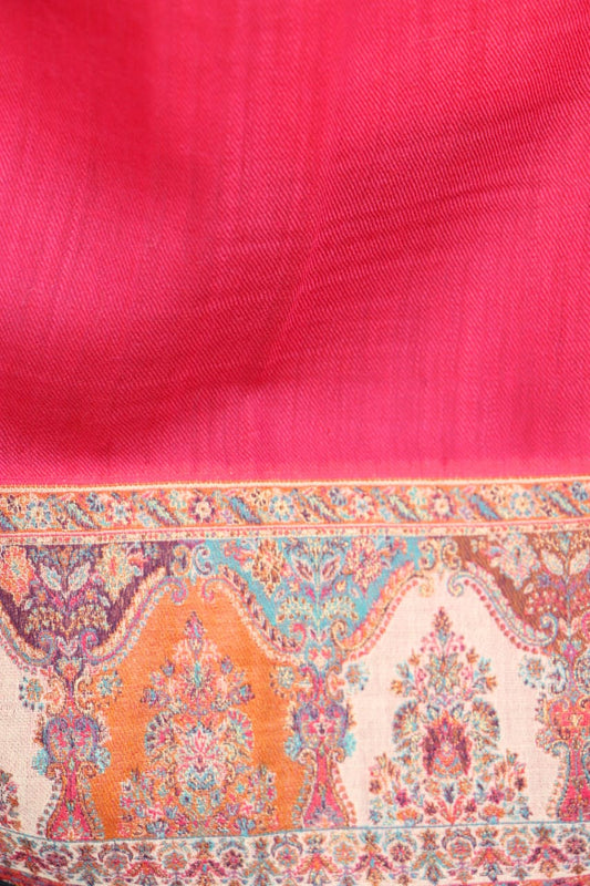 Maroon-Kani Weave Shawl in Traditional Kani Style