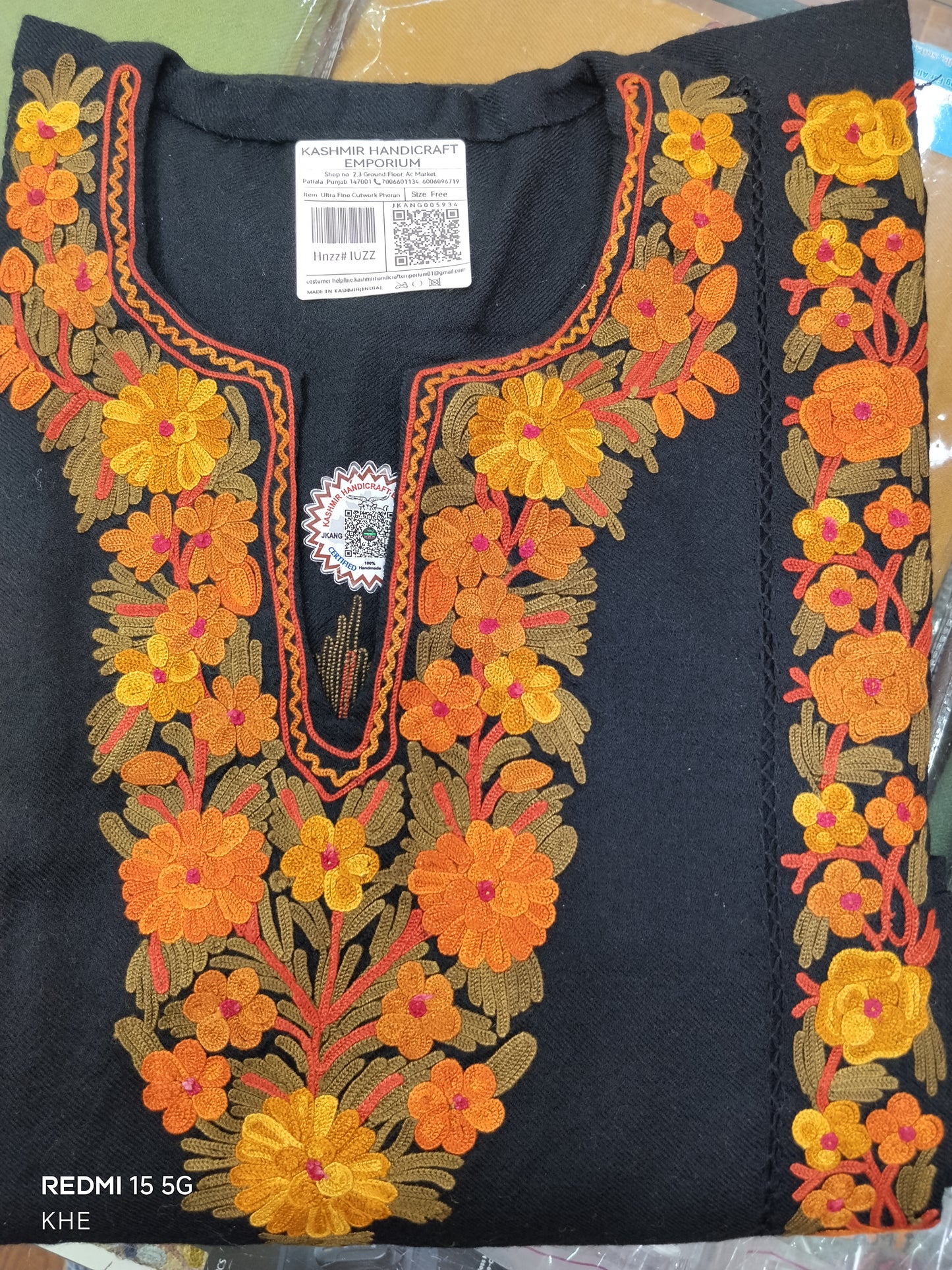 Ultra fine Women's kashmiri cutwork pherans. Lightweight  Handmade