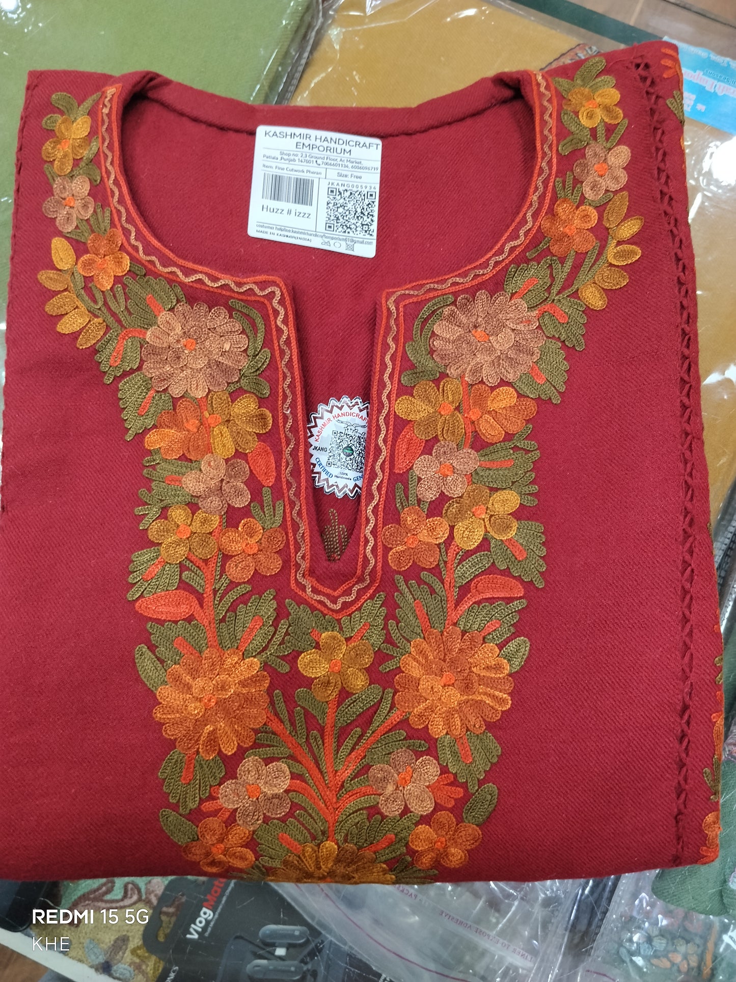Ultra fine Women's kashmiri cutwork pherans. Lightweight  Handmade
