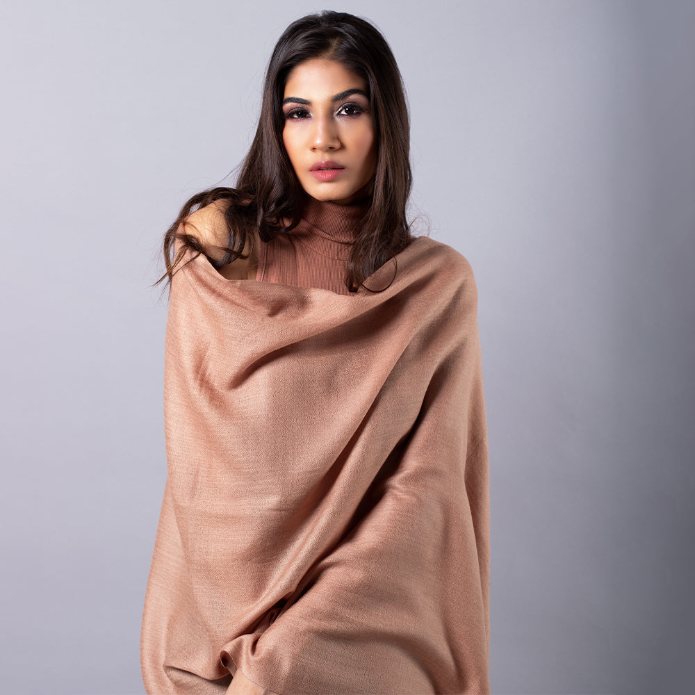 CARAMEL Solid Pashmina Stole | KHE