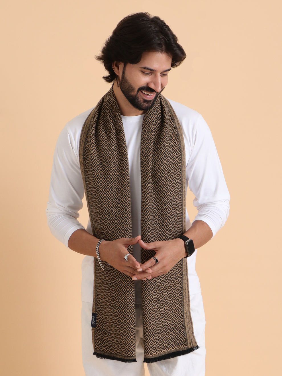 Checkered Jamawar Men’s Woollen Muffler