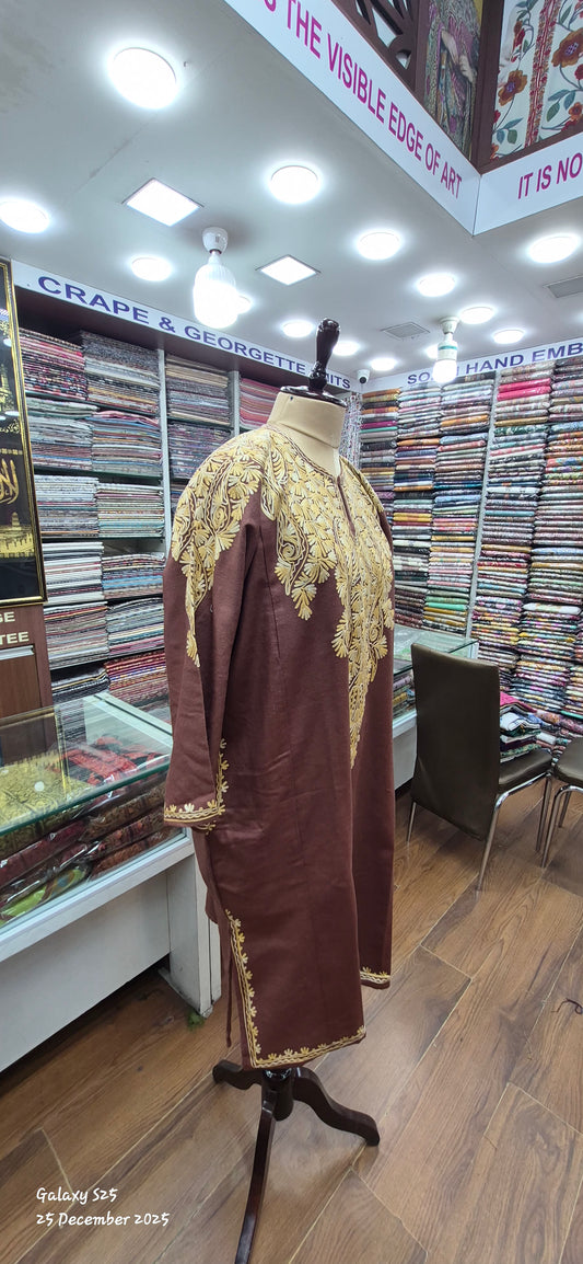 Wollen traditional ari embroidered pheran