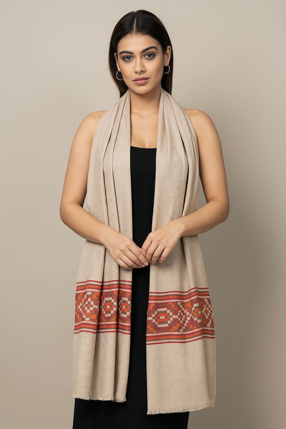 Fine wool kullu palla stole,soft & light weight,skin