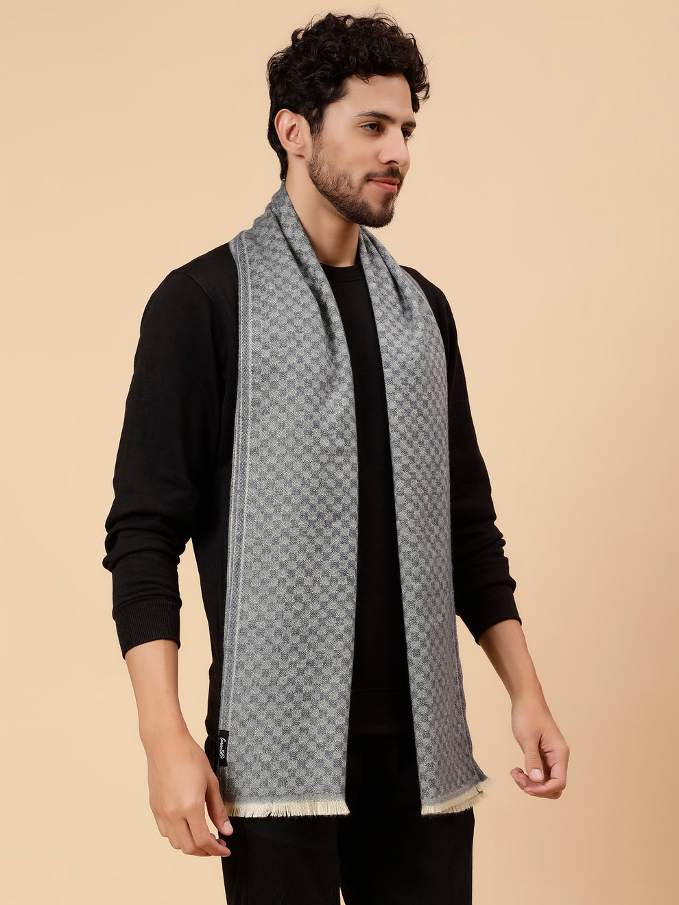 Checkered Jamawar Men’s Woollen Muffler