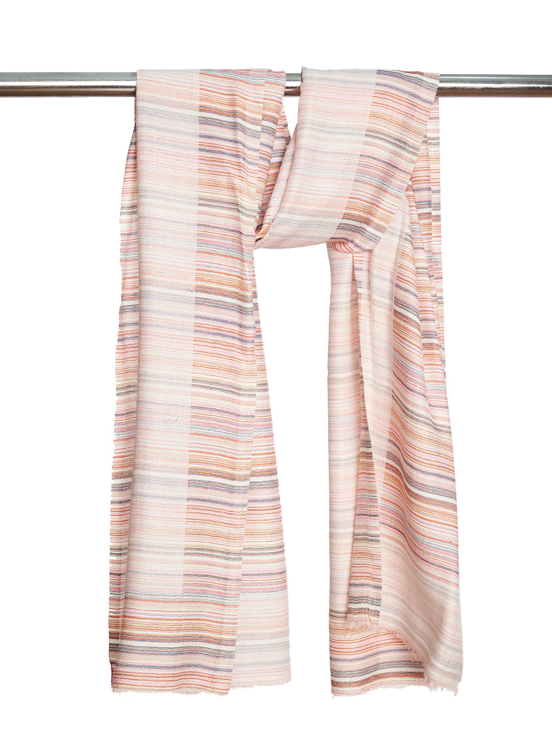 Reversible Woolen Women Stole with Fine Striped Weave | Soft & Lightweight Wrap (80 × 28 Inches)