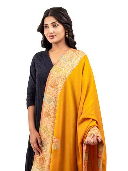 Women Faux Pashmina Shawl with Paisley Motif