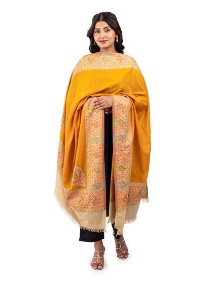 Women Faux Pashmina Shawl with Paisley Motif