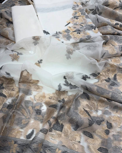 Silk suit set Unstitched 3pcs designer