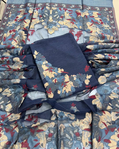 Silk suit set Unstitched 3pcs designer