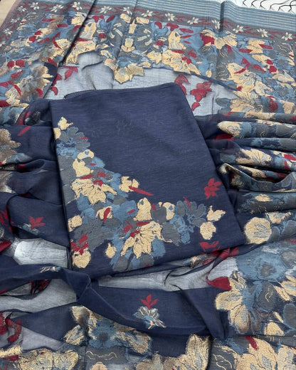 Silk suit set Unstitched 3pcs designer