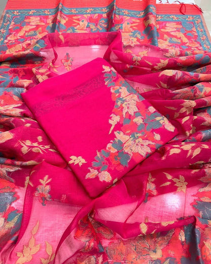 Silk suit set Unstitched 3pcs designer