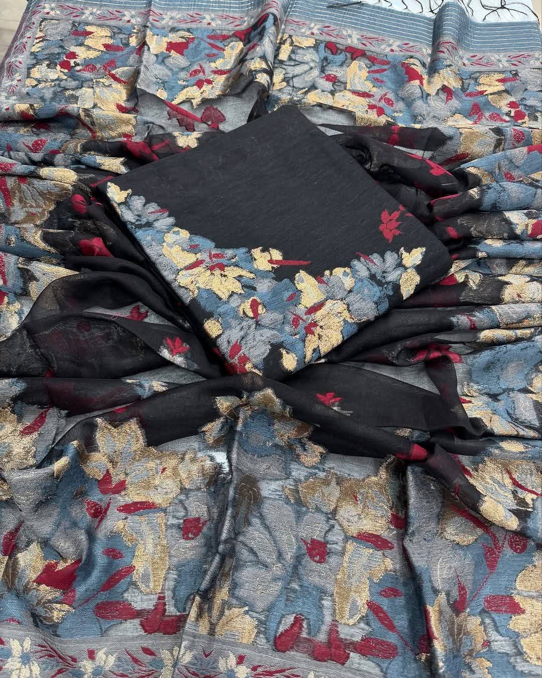 Silk suit set Unstitched 3pcs designer