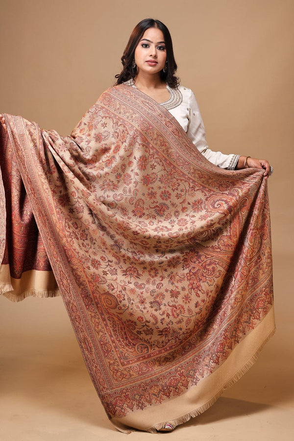 Women's Jamawar Shawl- beige