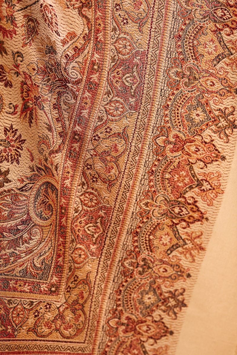 Women's Jamawar Shawl- beige