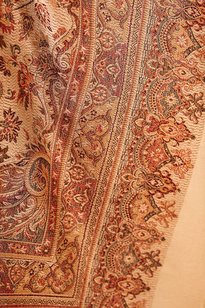 Women's Jamawar Shawl- beige