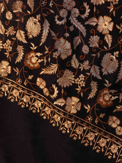 Flower Silky Embroidery Shawl..