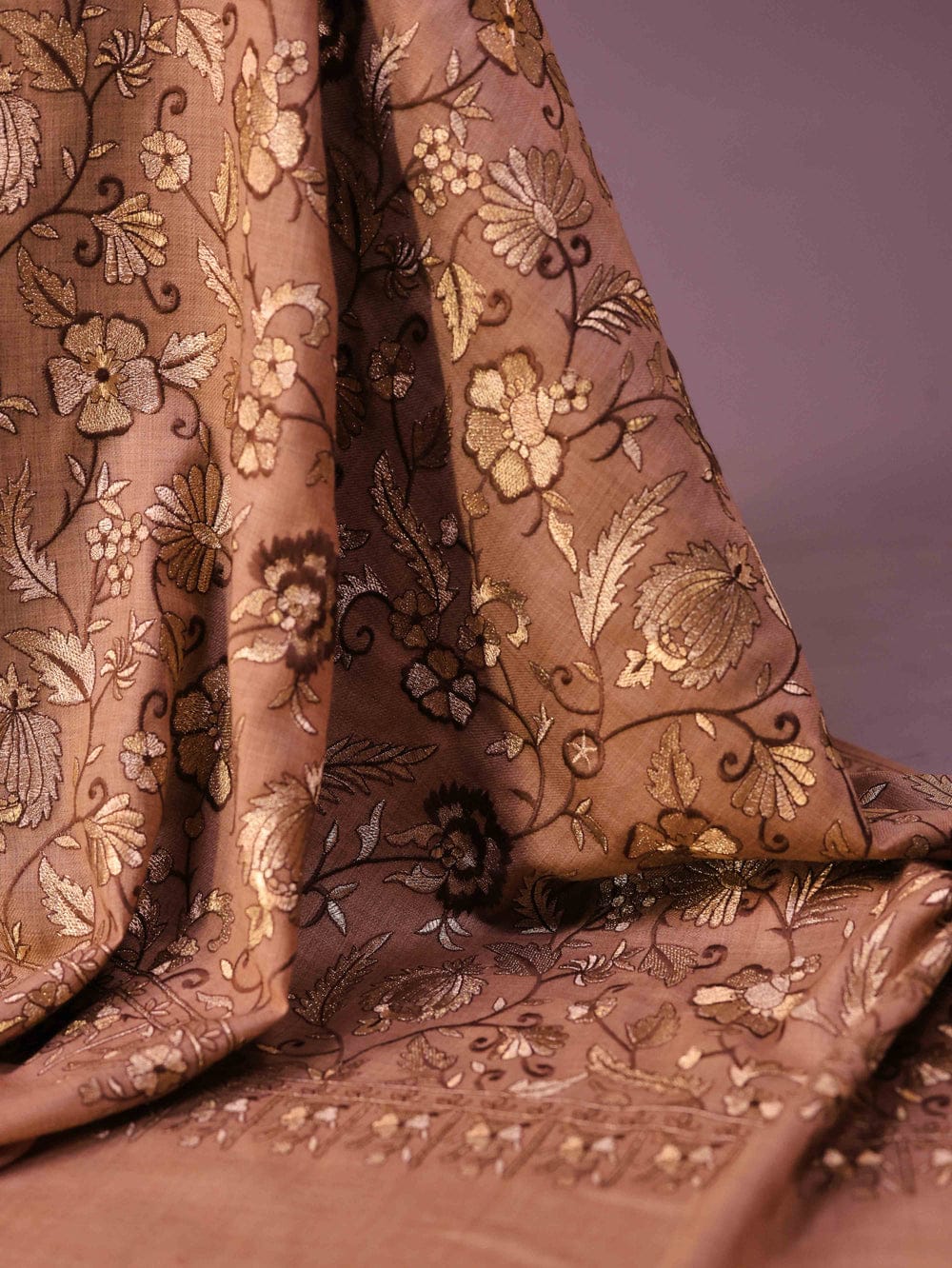 Flower Silky Embroidery Shawl..