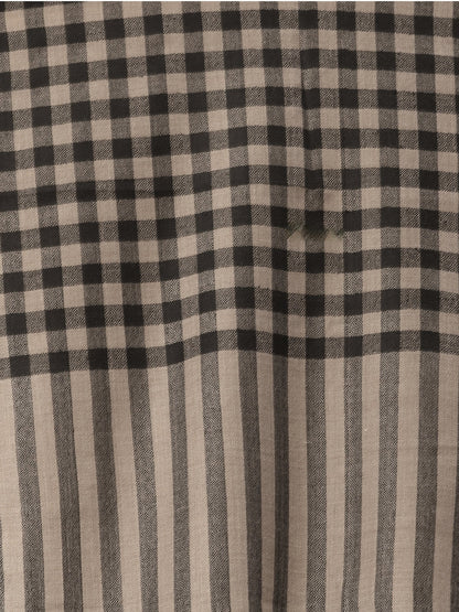 Khe_ Womens Checkered Shawl, In Extra Soft Fine Wool, Large Size