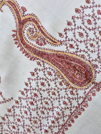 Noor-e-Suzni Kashmiri Hand Embroidered Shawl