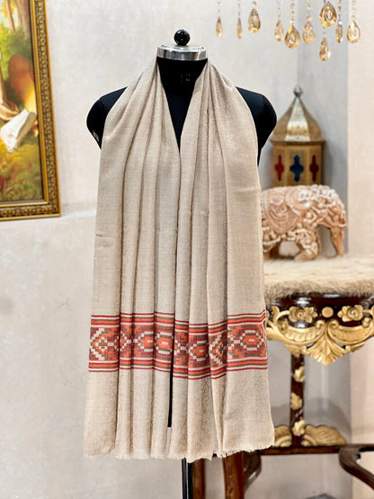 Fine wool kullu palla stole,soft & light weight,skin