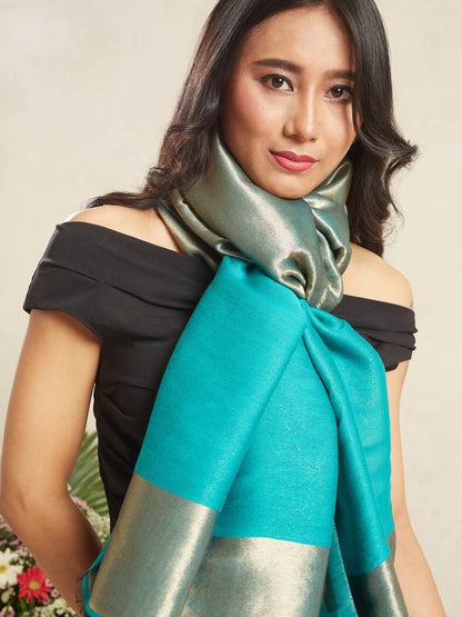 Moonlight Zari Wool Dorukha Shawl.