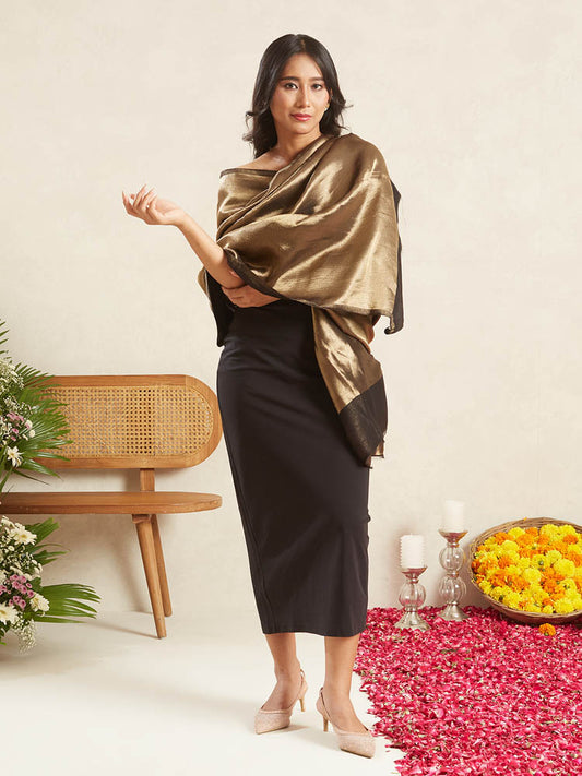 Moonlight Zari Wool Dorukha Shawl.