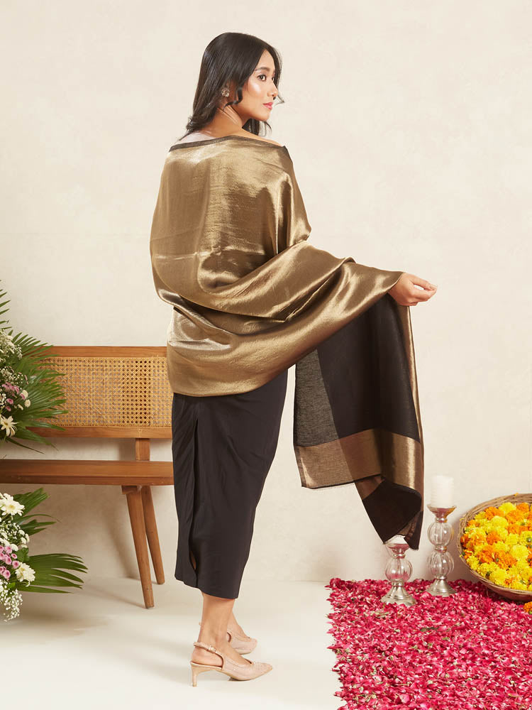 Moonlight Zari Wool Dorukha Shawl.