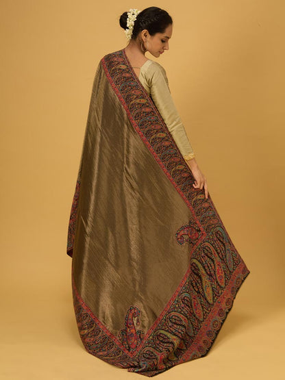 Rameen Dor Zari Shawl – Metallic Gold