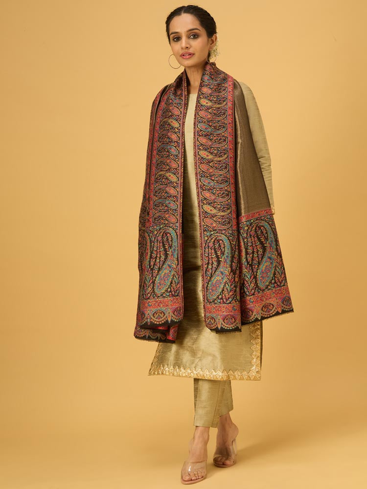 Rameen Dor Zari Shawl – Metallic Gold