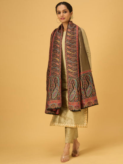 Rameen Dor Zari Shawl – Metallic Gold