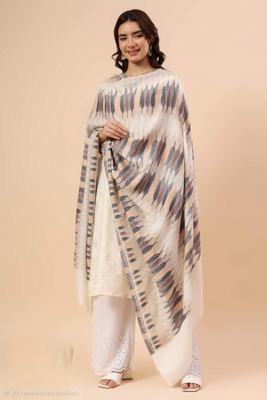 PASHMINA EKAT KANI DESIGN EXTRA FINE WOOL SHAWL,"120 COUNT",WARM ,SOFT AND LIGHT WEIGHT