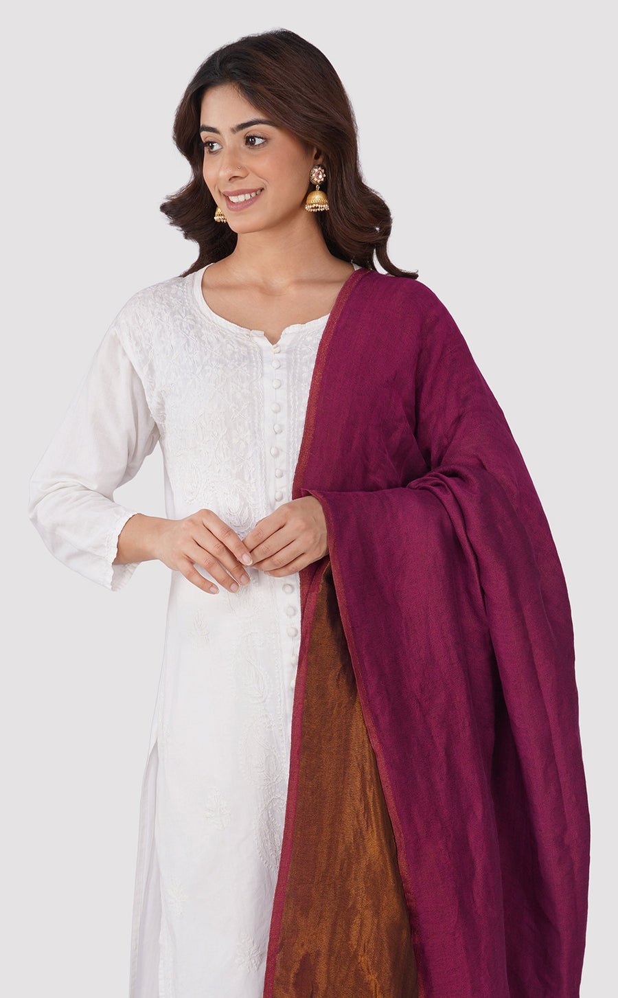 Moonlight  Reversible Stole - Midnight Purple