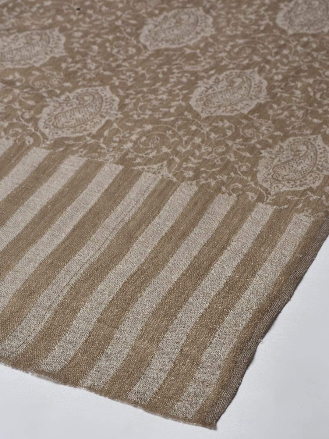 Women Self Ethnic Motifs Woven Design Stole Beige